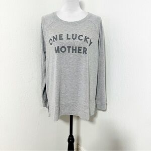 Ingrid & Isabel Maternity Women Size Large Graphic “One Lucky Mother” Sweatshirt